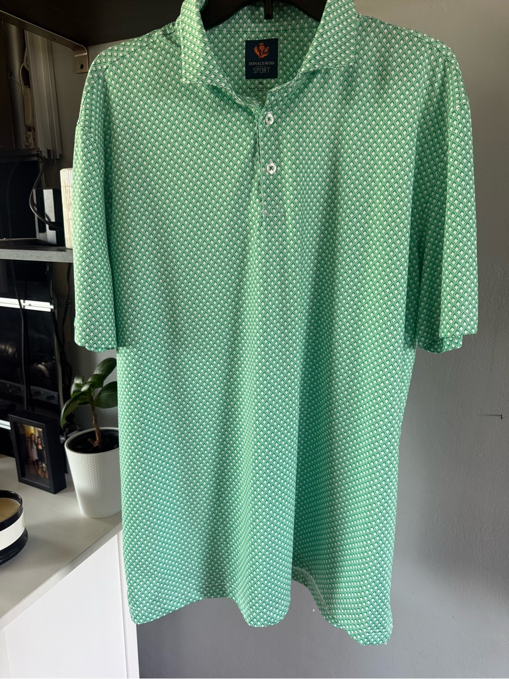 Green & White Donald Ross Strawberry Creek Golf Polo Sz XL